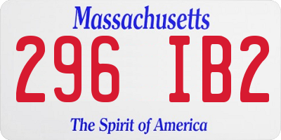 MA license plate 296IB2