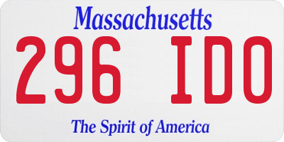 MA license plate 296ID0