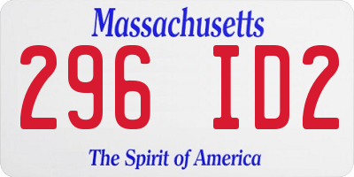MA license plate 296ID2