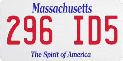 MA license plate 296ID5