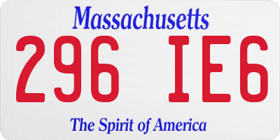 MA license plate 296IE6