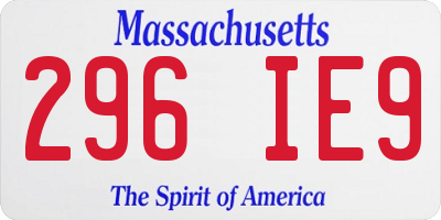 MA license plate 296IE9