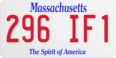 MA license plate 296IF1