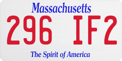 MA license plate 296IF2