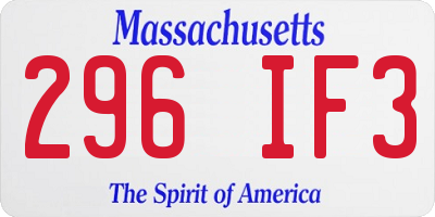 MA license plate 296IF3