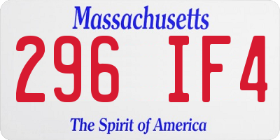MA license plate 296IF4