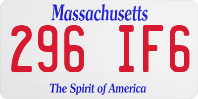 MA license plate 296IF6