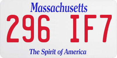 MA license plate 296IF7