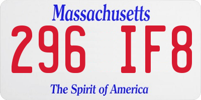 MA license plate 296IF8