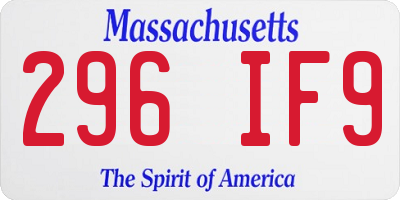 MA license plate 296IF9