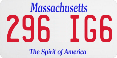 MA license plate 296IG6