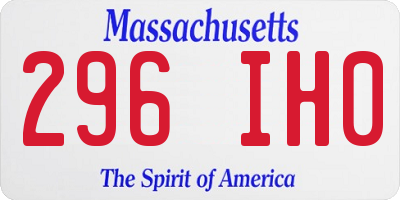 MA license plate 296IH0