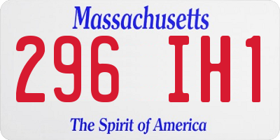 MA license plate 296IH1