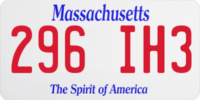 MA license plate 296IH3