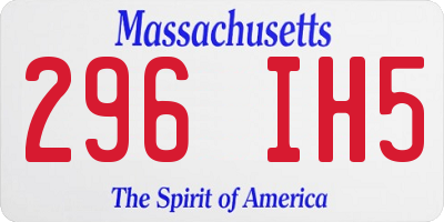 MA license plate 296IH5