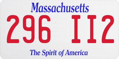 MA license plate 296II2