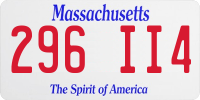 MA license plate 296II4