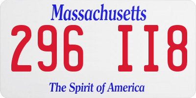 MA license plate 296II8