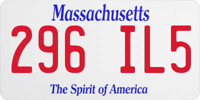MA license plate 296IL5