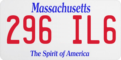 MA license plate 296IL6