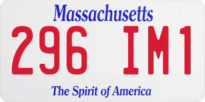 MA license plate 296IM1