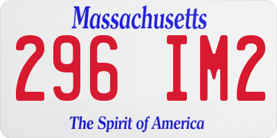 MA license plate 296IM2