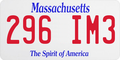 MA license plate 296IM3