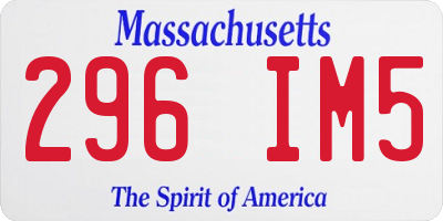 MA license plate 296IM5