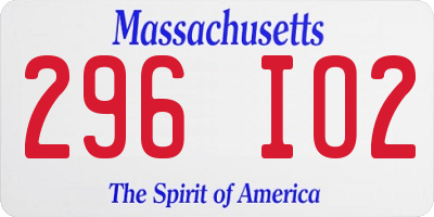 MA license plate 296IO2