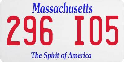 MA license plate 296IO5