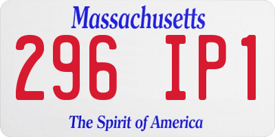 MA license plate 296IP1