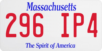 MA license plate 296IP4