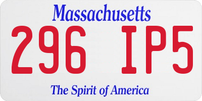 MA license plate 296IP5