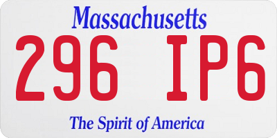 MA license plate 296IP6