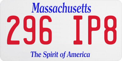 MA license plate 296IP8