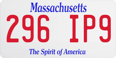 MA license plate 296IP9