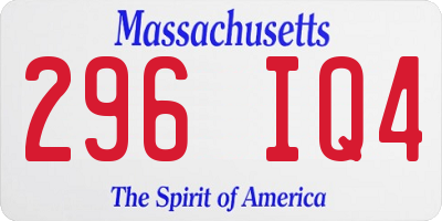 MA license plate 296IQ4