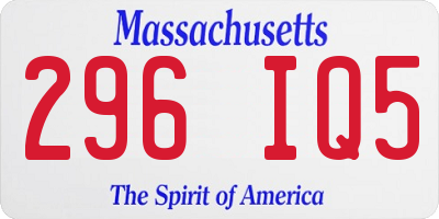 MA license plate 296IQ5