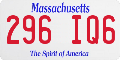 MA license plate 296IQ6
