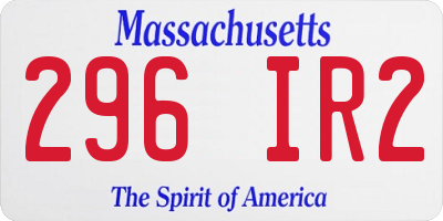 MA license plate 296IR2