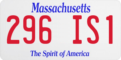 MA license plate 296IS1