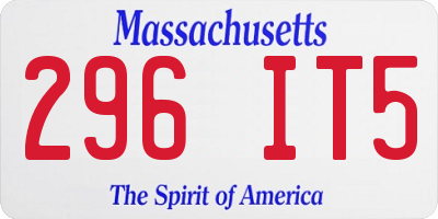 MA license plate 296IT5