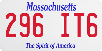 MA license plate 296IT6