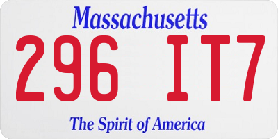 MA license plate 296IT7