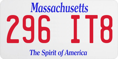 MA license plate 296IT8