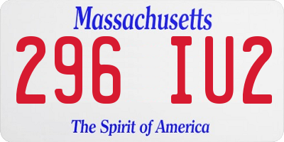 MA license plate 296IU2