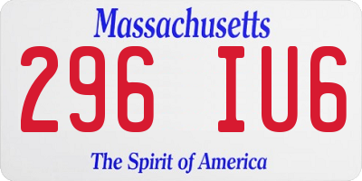 MA license plate 296IU6