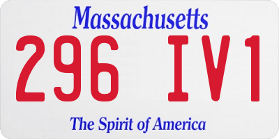 MA license plate 296IV1