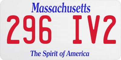 MA license plate 296IV2