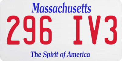 MA license plate 296IV3
